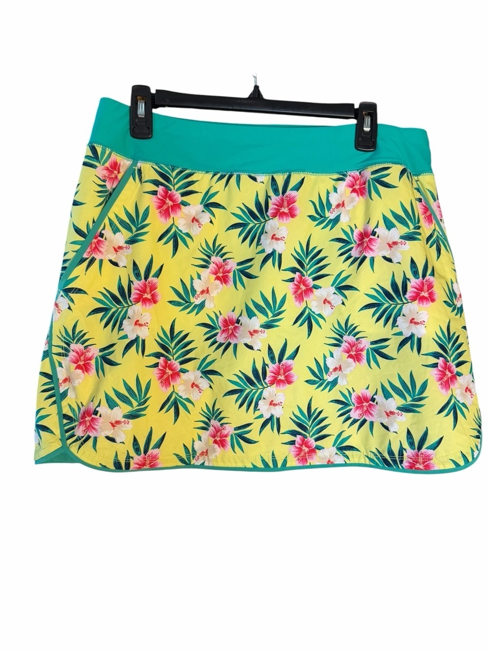 Tropical Floral Skort in Yellow & Teal